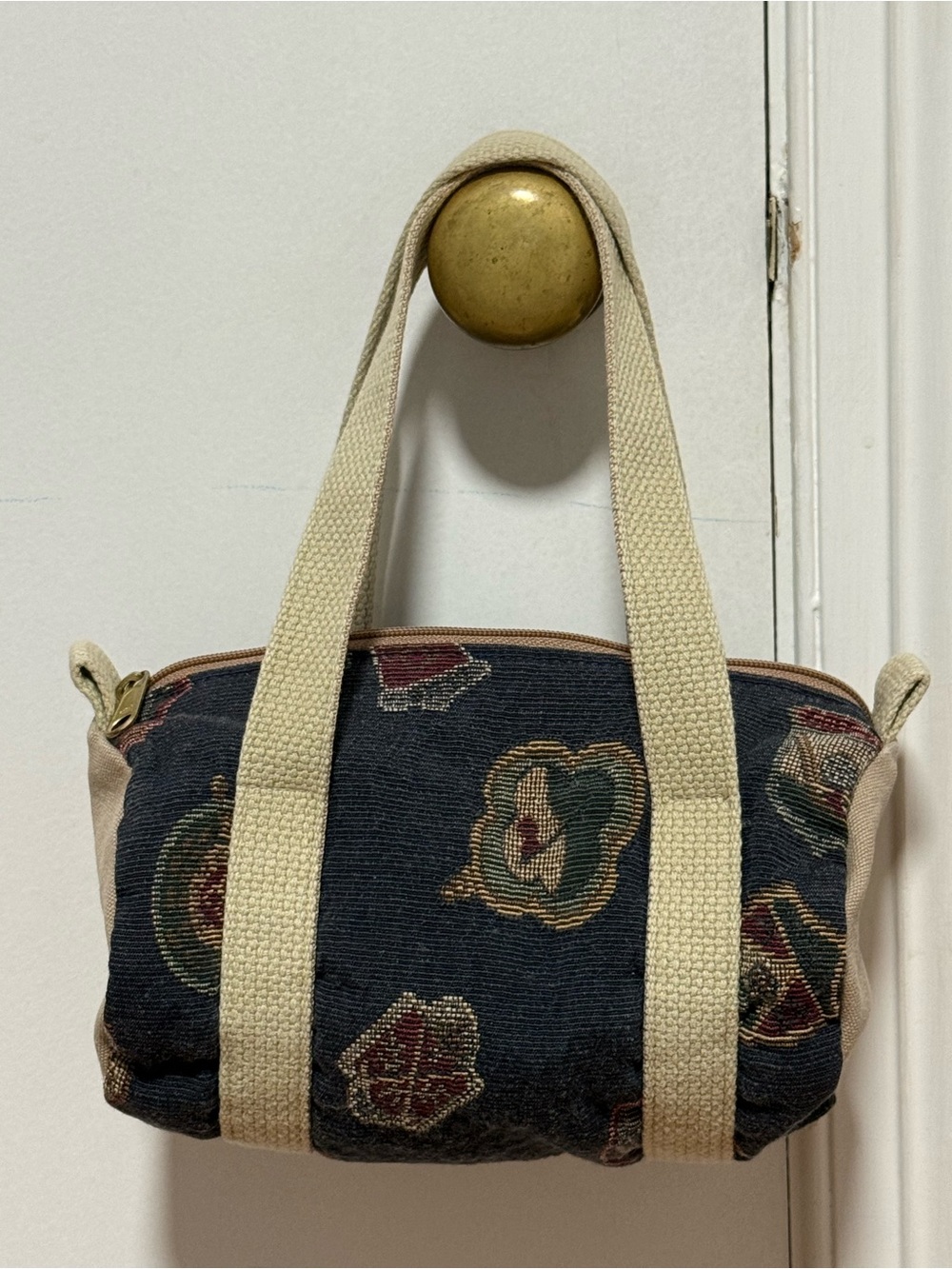 Vintage 90s Golf Themed Tapestry Small Barrel Bag by Designs by Dee Dee